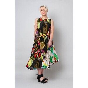 Alembika Womens Dress Size 2 US 8 Colorblock Lagenlook Artsy Boho Summer Chic